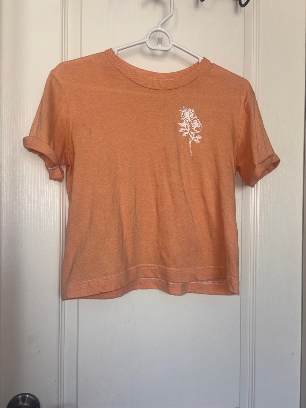 Women's Orange Floral Graphic Tee